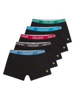 Lyle & Scott Black Boys Ned Underwear Trunks 5 Pack