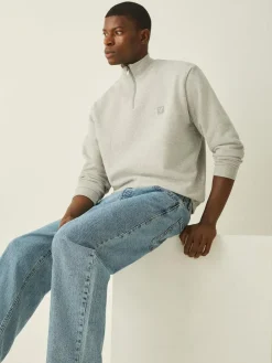 Sale Lyle & Scott Loungewear Quarter Zip Sweatshirt Grey