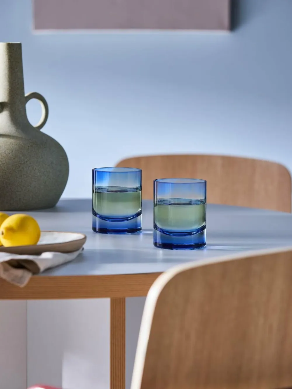 MADE.COM Blue & Green Juno Tumbler Glasses^ Glassware|Branded Kitchenware