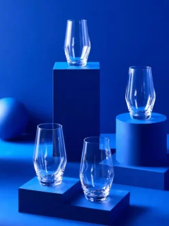 Clearance MADE.COM Clear Velma Crystal Tapered Set of 4 Tall Tumbler Glasses