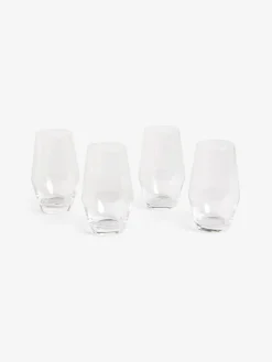 Clearance MADE.COM Clear Velma Crystal Tapered Set of 4 Tall Tumbler Glasses