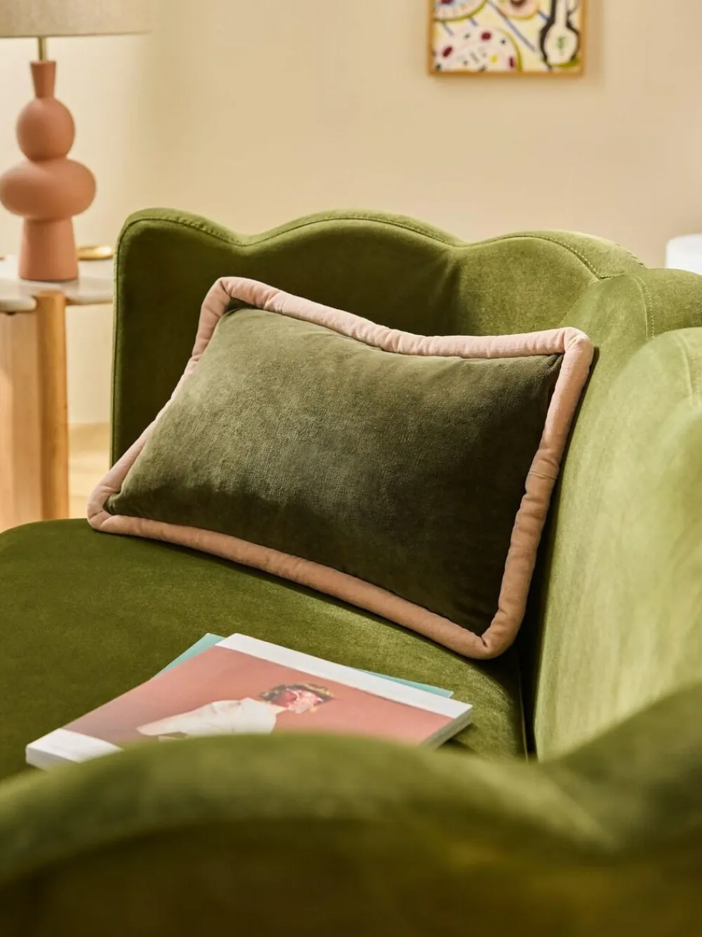 MADE.COM Huxley Cotton Velvet Jumbo Pipe Cushion^ Cushions & Throws