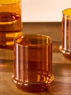Sale MADE.COM Set of 4 Amber Orange Theon Tumbler Glasses