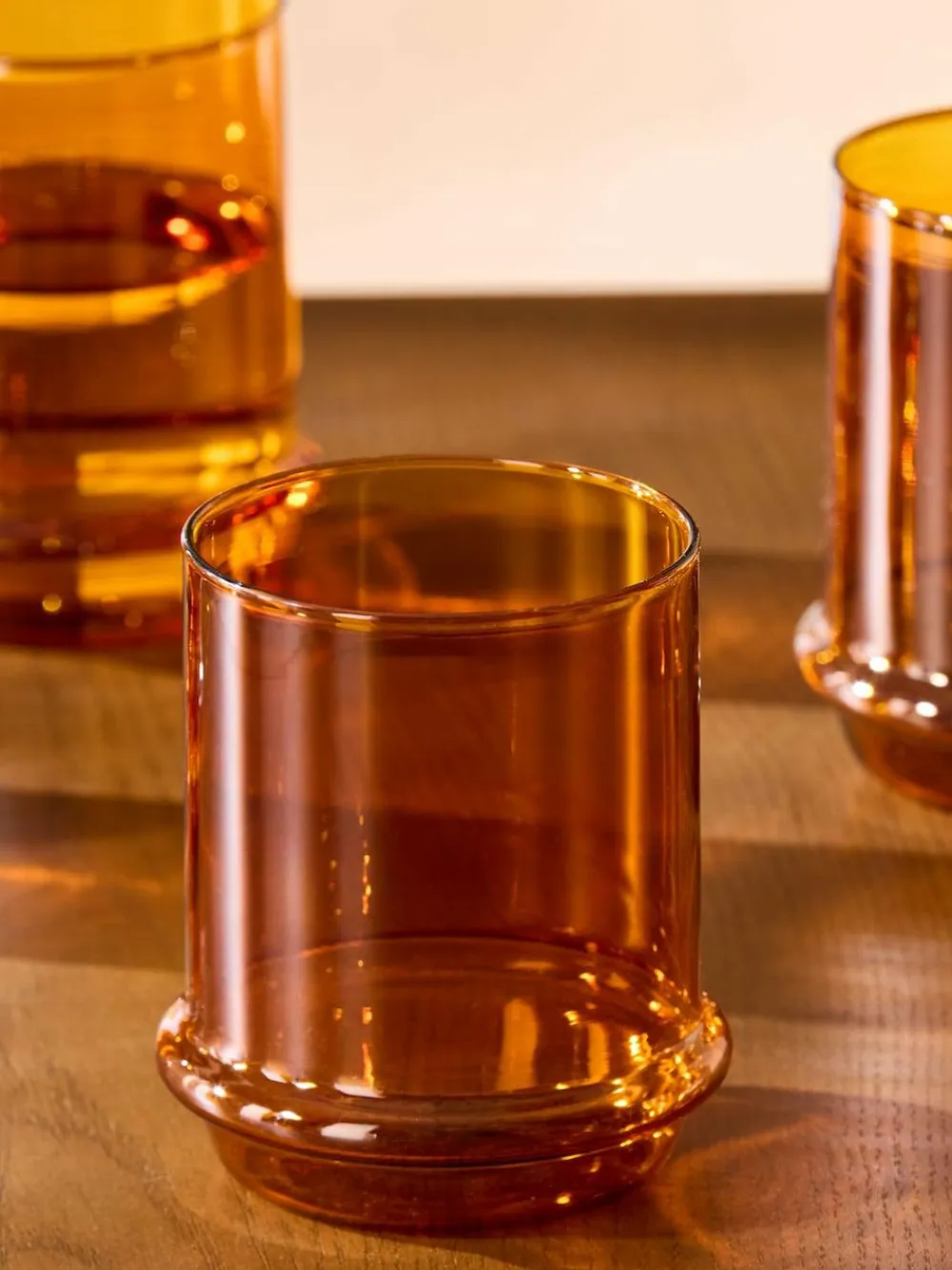 Sale MADE.COM Set of 4 Amber Orange Theon Tumbler Glasses