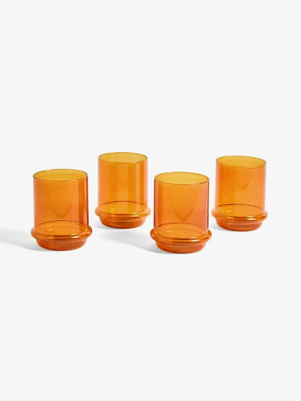 Sale MADE.COM Set of 4 Amber Orange Theon Tumbler Glasses