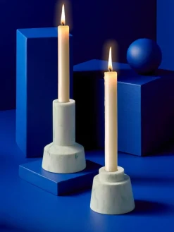 Best MADE.COM Set of 2 Marbled Teal Fitz Taper Candle Holders