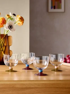 MADE.COM Set of 4 Multi Cally Wine Glasses^ Glassware|Branded Kitchenware