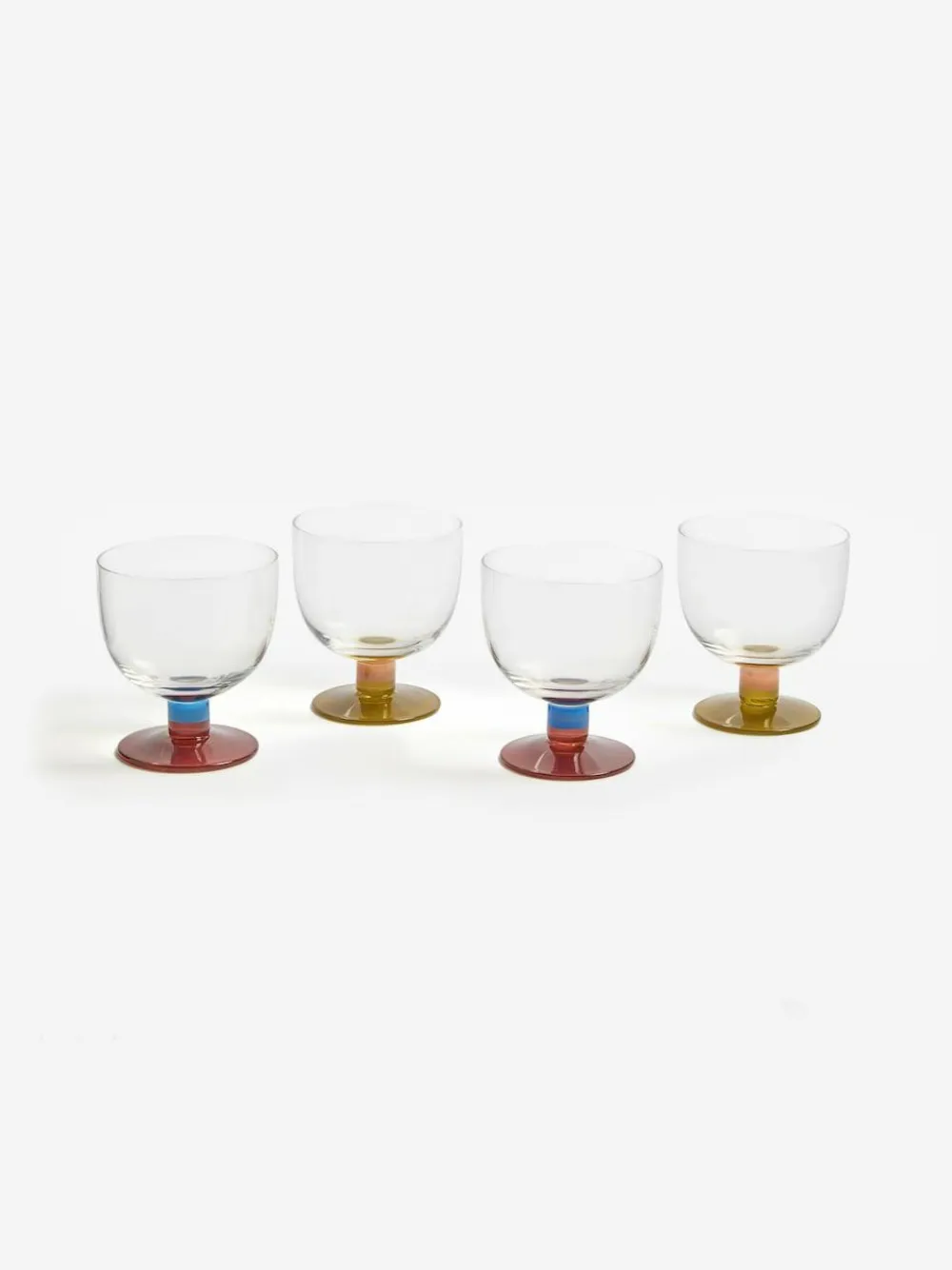 MADE.COM Set of 4 Multi Cally Wine Glasses^ Glassware|Branded Kitchenware