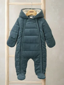 Best Mamas & Papas Blue Quilted Cord Pramsuit