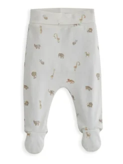 Mamas & Papas Cream 100% Cotton Rib Bodysuit and Safari Print Leggings Set^ Unisex