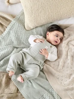 Clearance Mamas & Papas Green Sweat Dungaree & Bodysuit Set