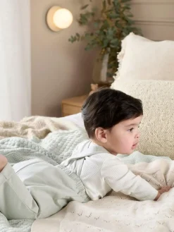 Clearance Mamas & Papas Green Sweat Dungaree & Bodysuit Set