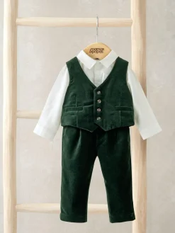 Discount Mamas & Papas Green Velvet Suit 3 Piece