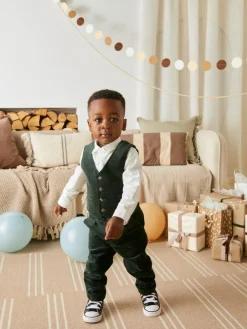 Discount Mamas & Papas Green Velvet Suit 3 Piece