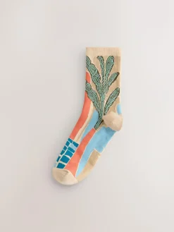 New Next Ankle Socks 5 Pack Marrakesh Mix Print