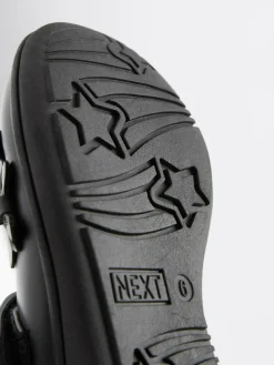 Next Standard Fit (F) School Junior Butterfly Mary Jane Shoes Matt Black