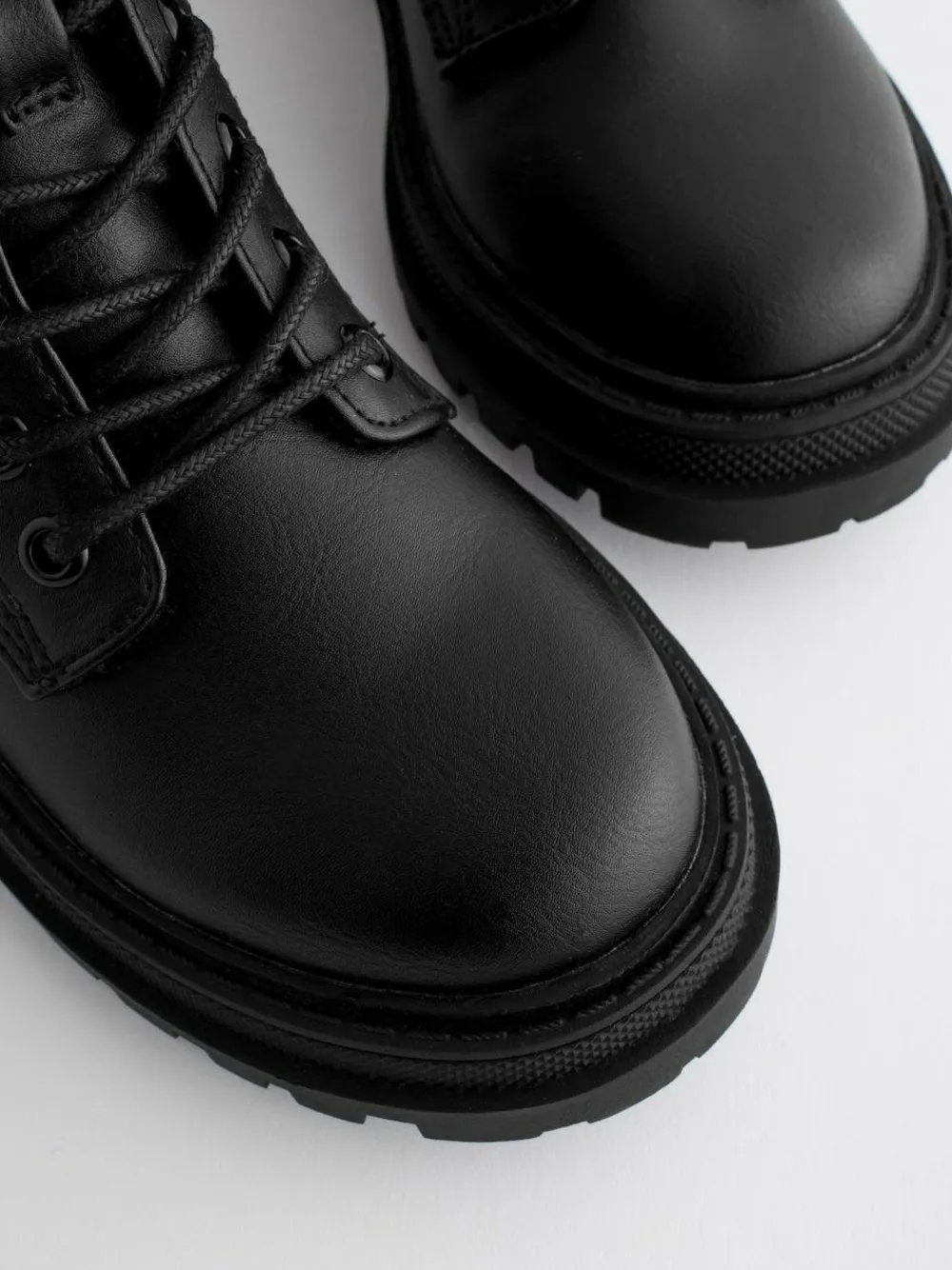 Next Matt Black Standard Fit (F) Warm Lined Lace-Up Ankle Boots^ Boots & Wellies