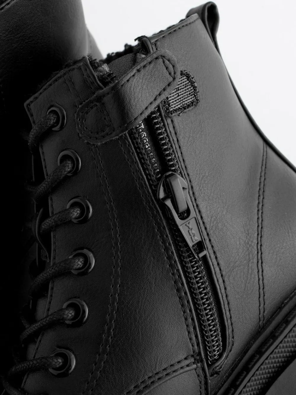 Next Matt Black Standard Fit (F) Warm Lined Lace-Up Ankle Boots^ Boots & Wellies