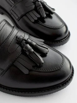 Next Standard Fit (F) Leather Tassel Loafer School Shoes^ Shoes