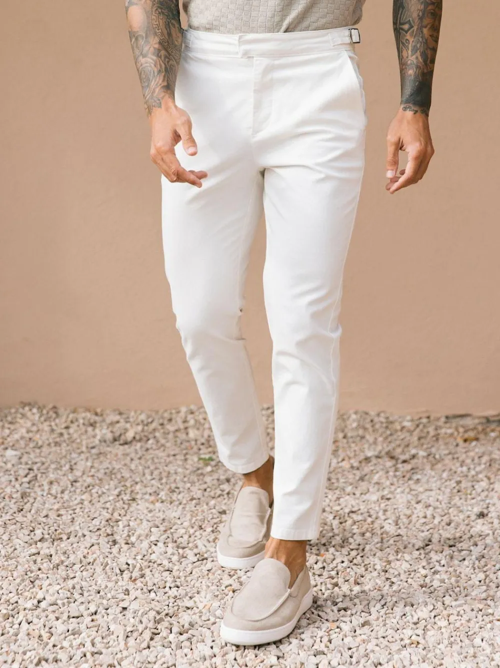 Clearance MAUVAIS Beaufort Stretch Chinos White