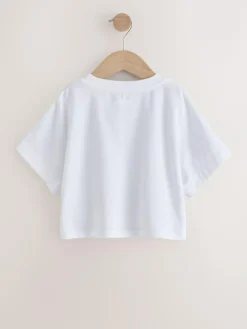 Online Next Mauve/White Boxy Bows T-Shirts 2 Pack (3-16yrs)
