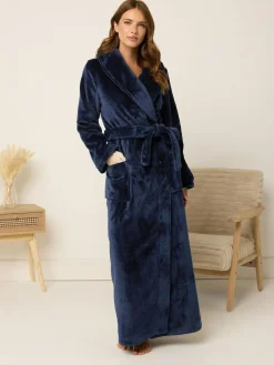 Best M&Co Blue Super Luxe Shawl Maxi Robe