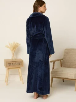 Best M&Co Blue Super Luxe Shawl Maxi Robe