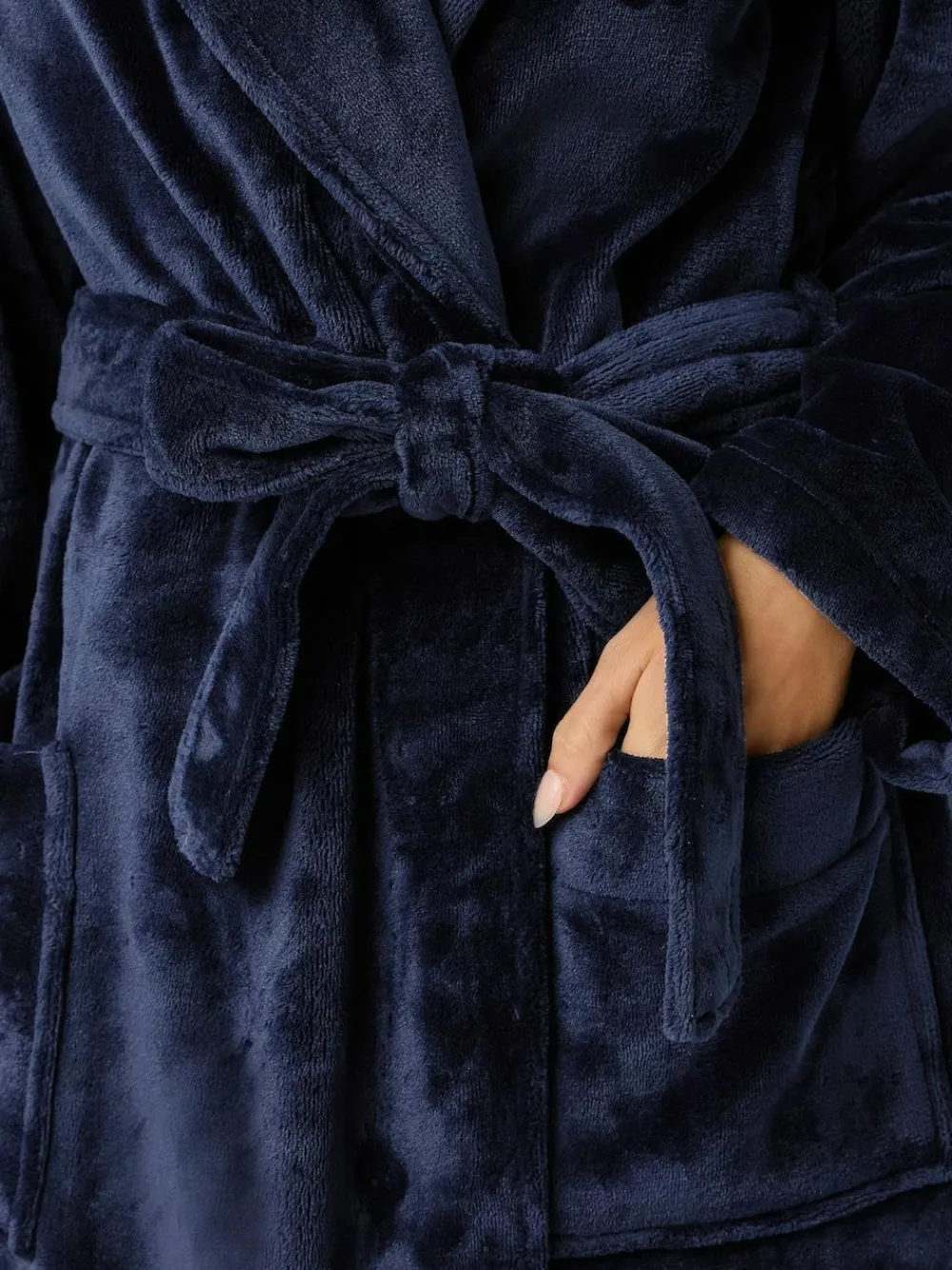 Best M&Co Blue Super Luxe Shawl Maxi Robe