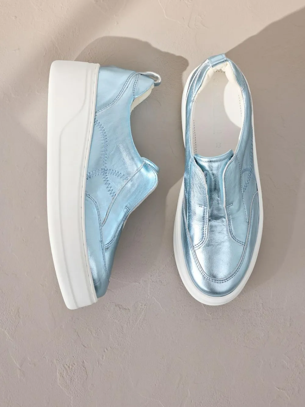 Next Slip On Signature Leather Chunky Wedge Platform Trainers^Women Sneakers