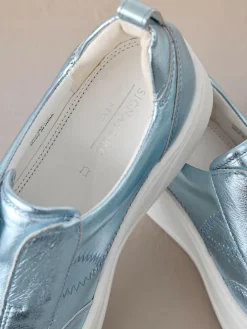 Next Slip On Signature Leather Chunky Wedge Platform Trainers^Women Sneakers