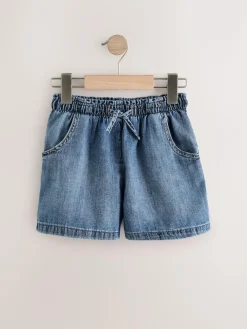 Next Mid Blue 100% Cotton Denim Shorts 2 Pack (3-16yrs)^ Nightwear|Shorts & Skirts
