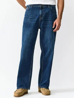 Next Mid Blue Baggy Fit Authentic Stretch Denim Jeans^ Jeans|Jeans