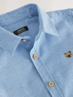 Outlet Next Mid Blue Character Long Sleeve Long Sleeve Oxford Shirt (3mths-7yrs)