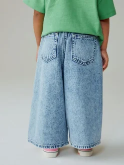 Hot Next Mid Blue Crochet Embellished Wide leg Jeans (3mths-7yrs)