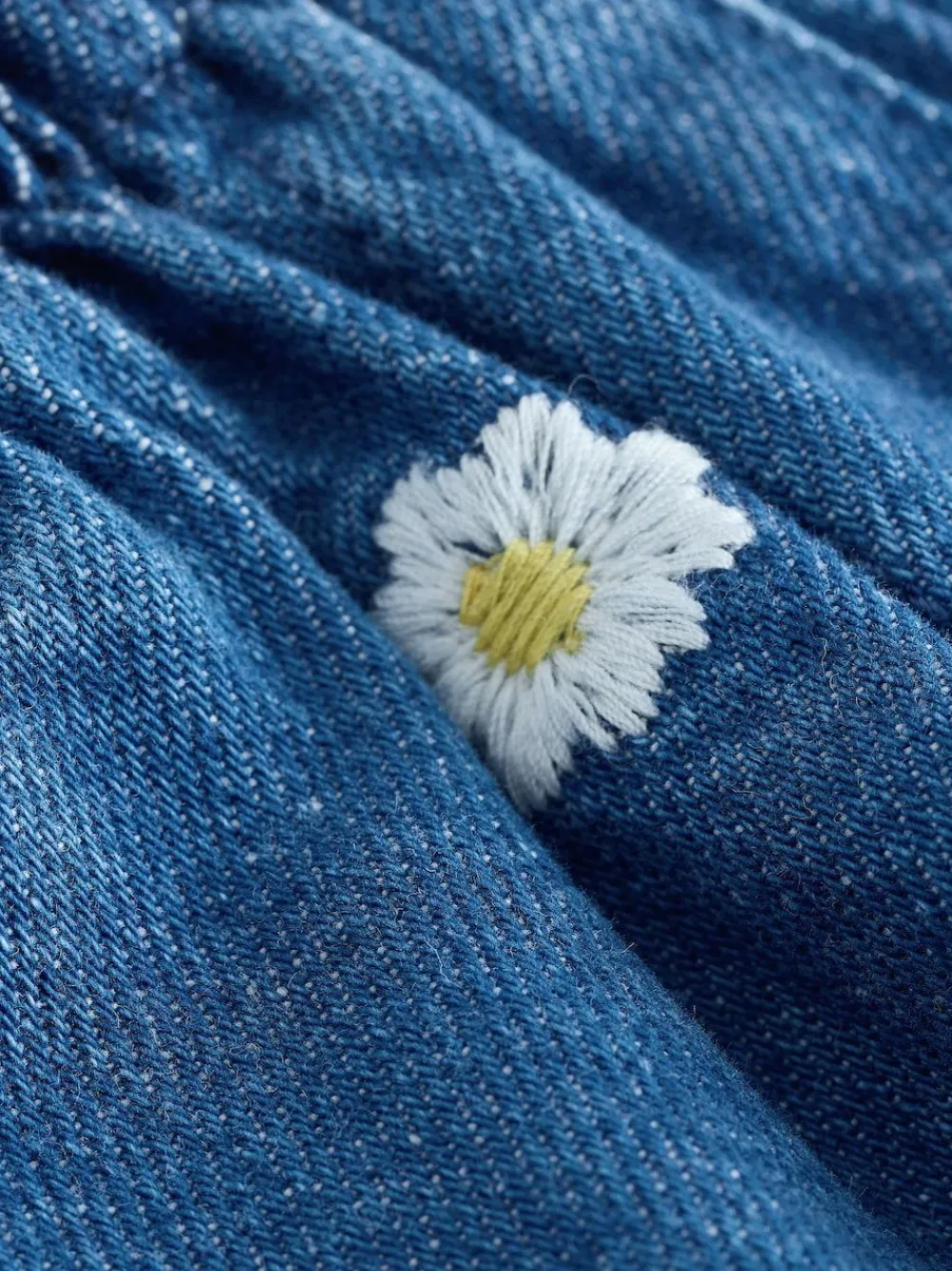 Next Mid Blue Daisy Embroidered Denim Shorts (3mths-7yrs)^ Nightwear|Shorts