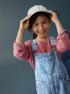 Online Next Mid Blue Daisy Printed Dungaree (3-16yrs)