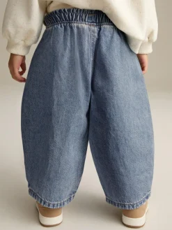 Next Mid Blue Denim Barrel 100% Cotton Jeans (3mths-7yrs)^ Jeans & Joggers|Jeans