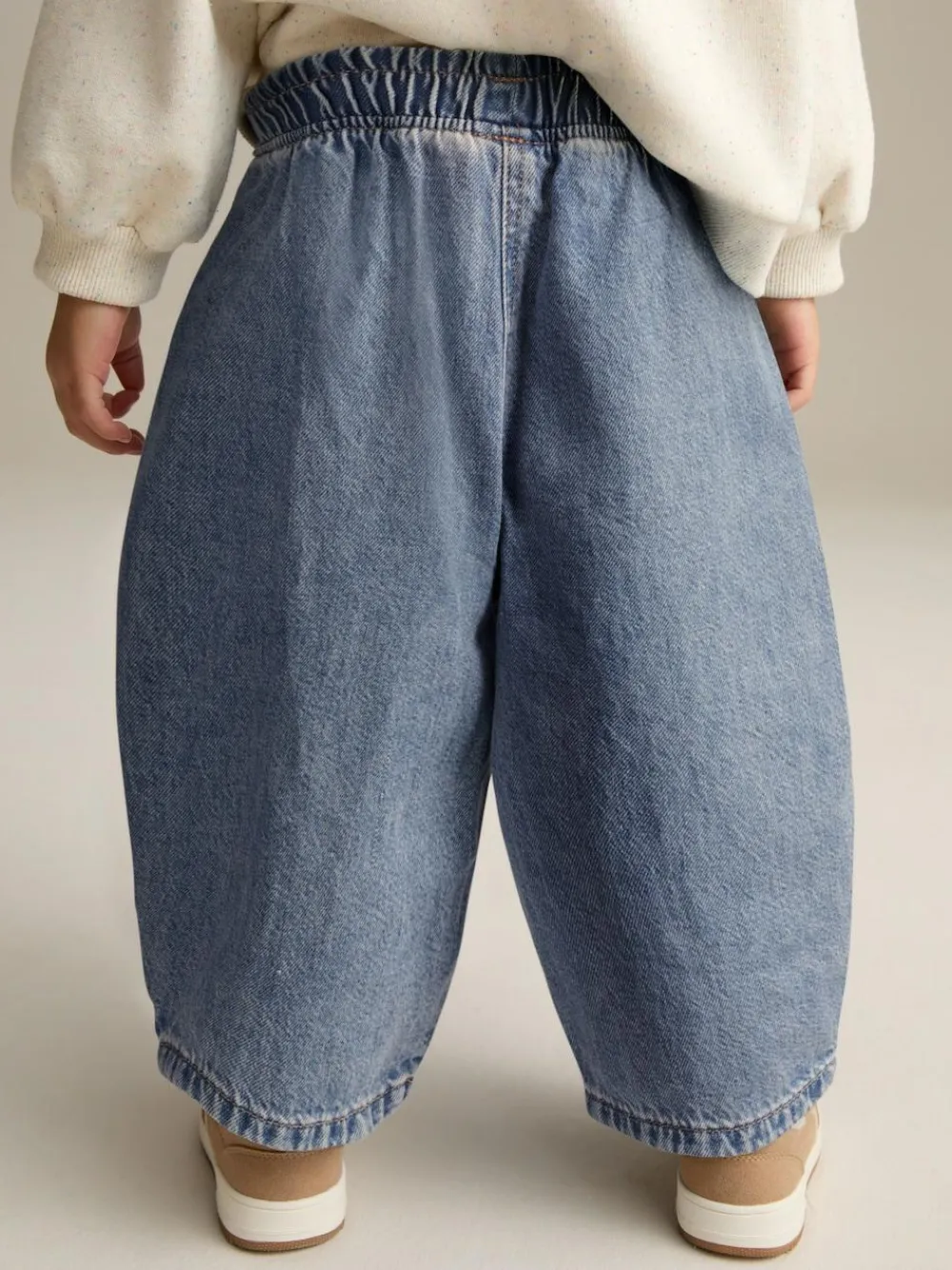 Next Mid Blue Denim Barrel 100% Cotton Jeans (3mths-7yrs)^ Jeans & Joggers|Jeans