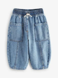 Next Mid Blue Denim Barrel 100% Cotton Jeans (3mths-7yrs)^ Jeans & Joggers|Jeans