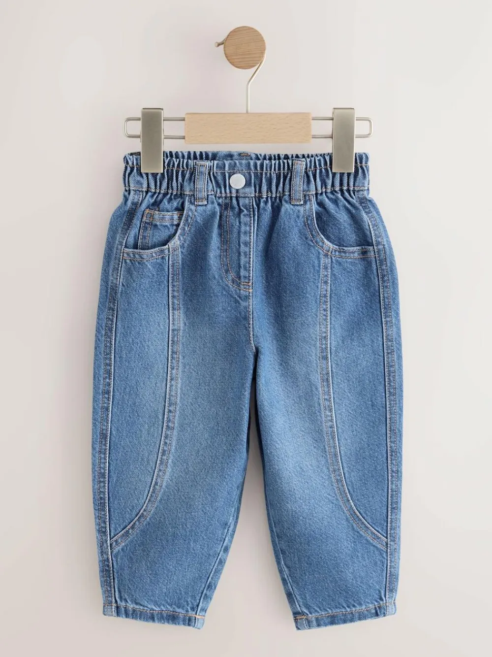 Hot Next Mid Blue Denim Barrel Jeans (3mths-7yrs)