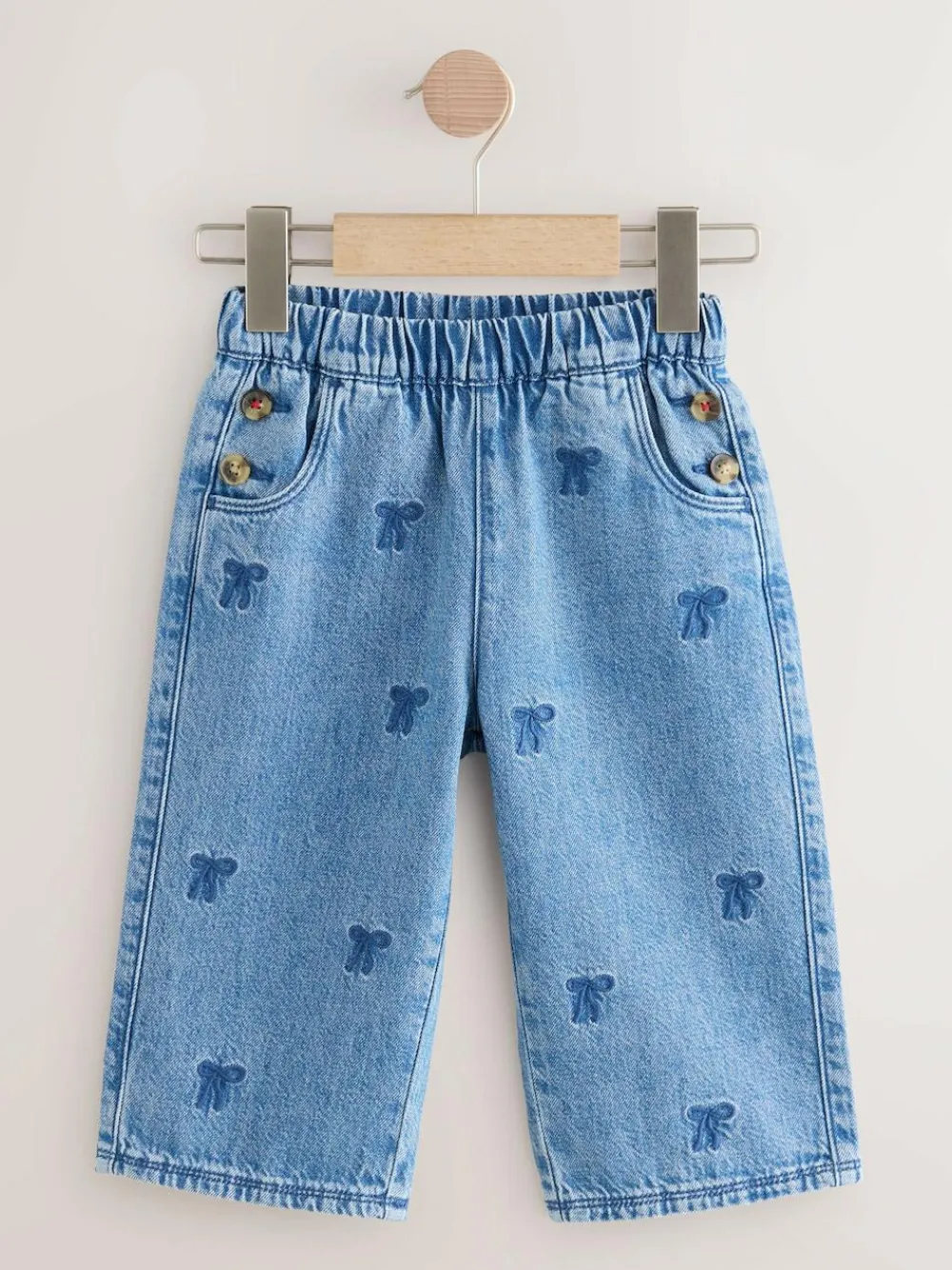 Next Mid Blue Denim Bow Embroidered Jeans (3mths-7yrs)^ Jeans & Joggers|Occasionwear