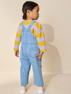 New Next Denim Dungarees (3mths-7yrs) Mid Blue