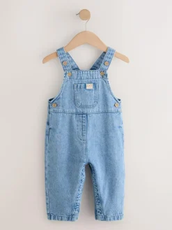New Next Denim Dungarees (3mths-7yrs) Mid Blue