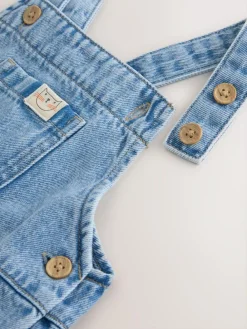 New Next Denim Dungarees (3mths-7yrs) Mid Blue