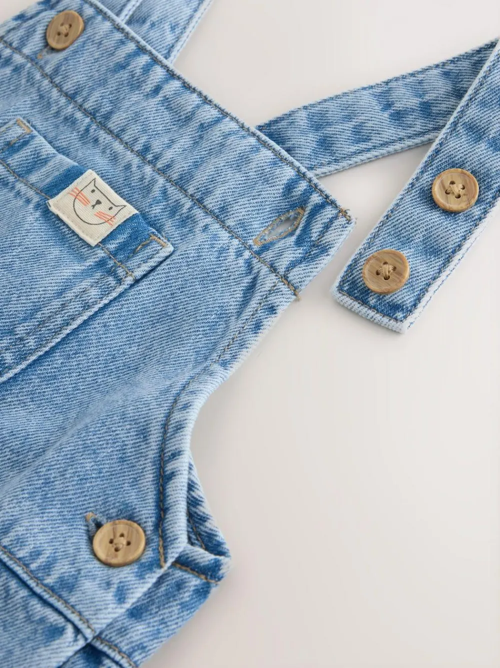 New Next Denim Dungarees (3mths-7yrs) Mid Blue