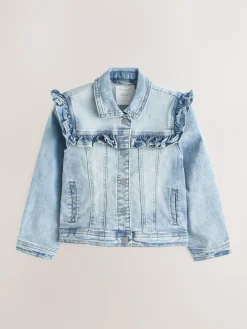 Discount Next Mid Blue Denim Frill Jacket (3mths-7yrs)