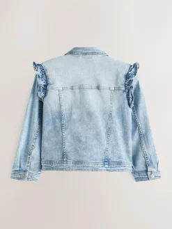 Discount Next Mid Blue Denim Frill Jacket (3mths-7yrs)