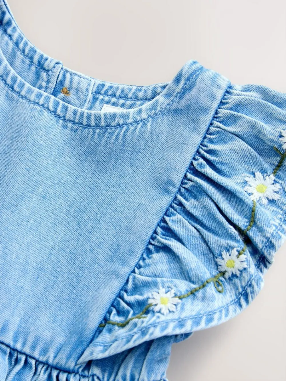 Hot Next Mid Blue Denim Frill Sleeve Dress (3mths-8yrs)