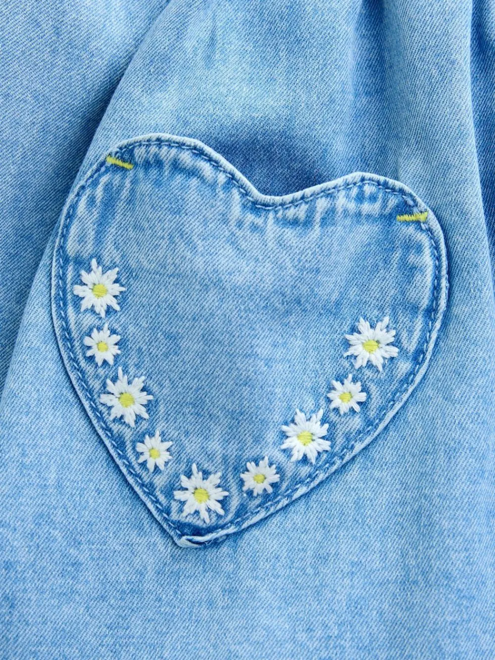Hot Next Mid Blue Denim Frill Sleeve Dress (3mths-8yrs)