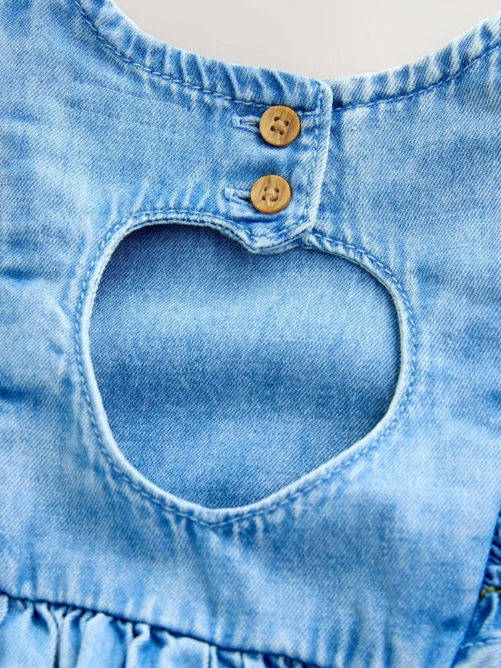 Hot Next Mid Blue Denim Frill Sleeve Dress (3mths-8yrs)